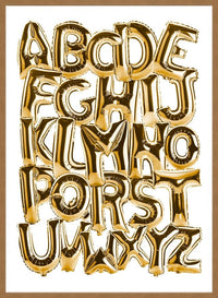 Foil Balloons Alphabet Educational Gold Print
