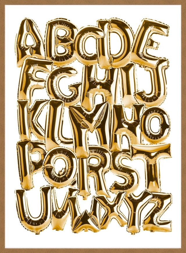 Foil Balloons Alphabet Educational Gold Print