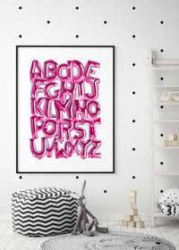 Foil Balloons Alphabet Educational Pink Print
