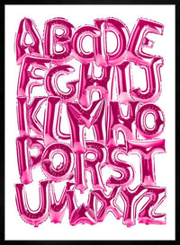 Foil Balloons Alphabet Educational Pink Print