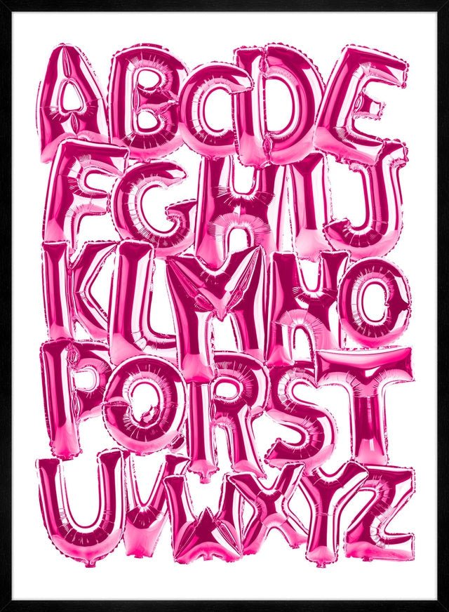 Foil Balloons Alphabet Educational Pink Print