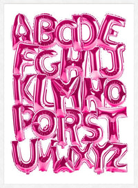 Foil Balloons Alphabet Educational Pink Print