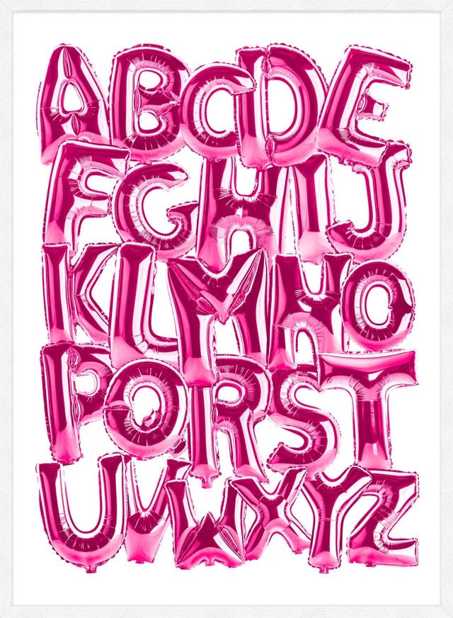Foil Balloons Alphabet Educational Pink Print