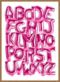 Foil Balloons Alphabet Educational Pink Print