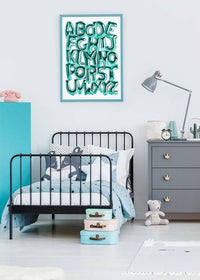 Foil Balloons Alphabet Educational Teal Print