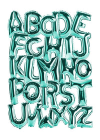 Foil Balloons Alphabet Educational Teal Print