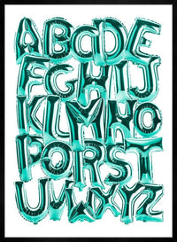 Foil Balloons Alphabet Educational Teal Print