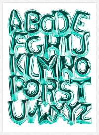 Foil Balloons Alphabet Educational Teal Print
