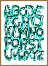 Foil Balloons Alphabet Educational Teal Print