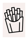 French Fries Black And White Fast Food Illustration Print