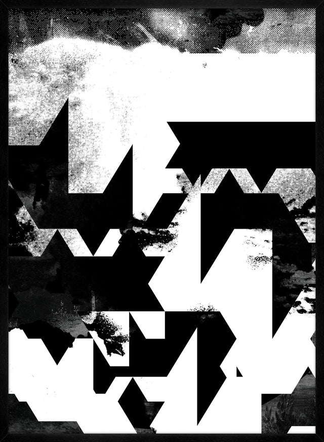 Geometric Abstract Black & White Print