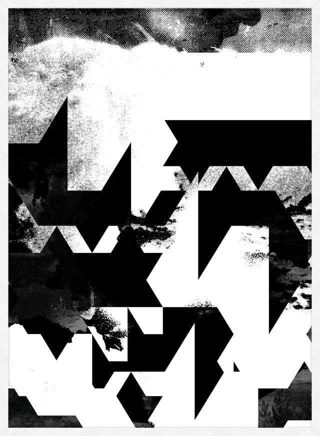 Geometric Abstract Black & White Print