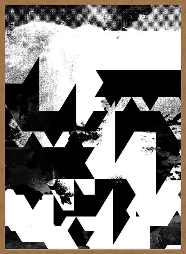 Geometric Abstract Black & White Print