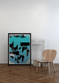 Geometric Abstract Blue Print
