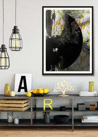 Geometric Moon Yellow Print