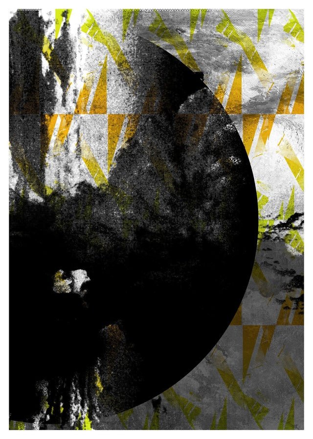 Geometric Moon Yellow Print
