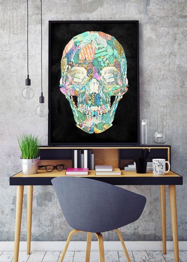 Geometric Pastel Pattern Skull Print