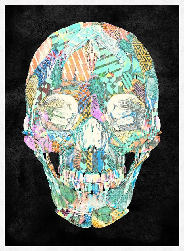 Geometric Pastel Pattern Skull Print