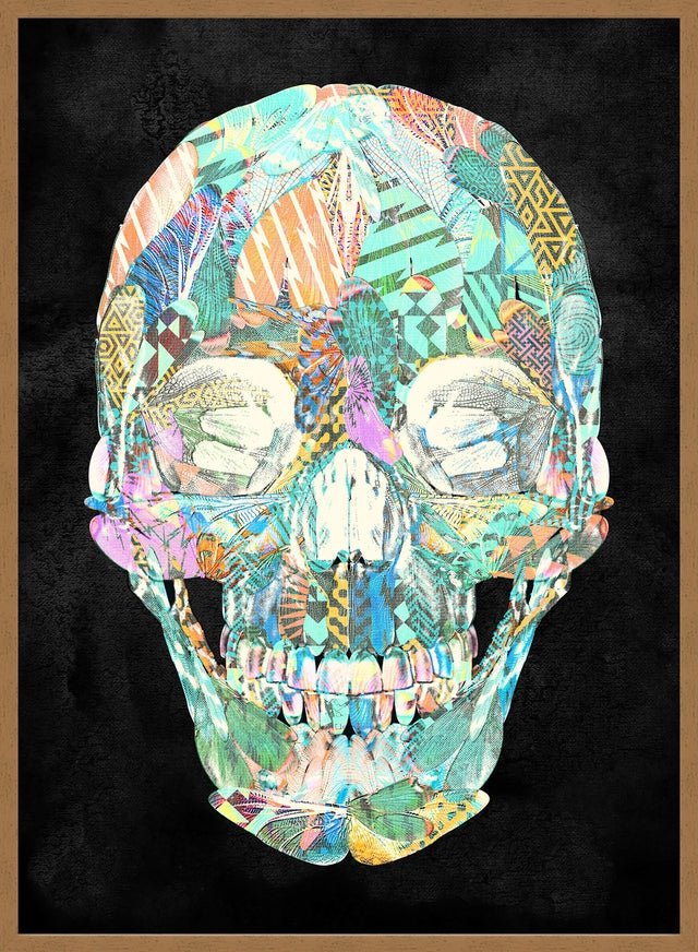Geometric Pastel Pattern Skull Print