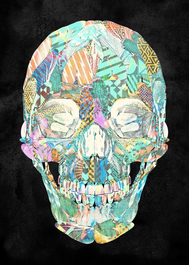 Geometric Pastel Pattern Skull Print