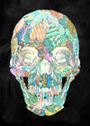 Geometric Pastel Pattern Skull Print