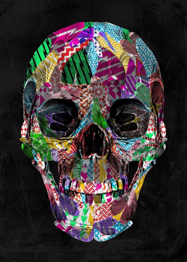 Geometric Pattern Skull Print