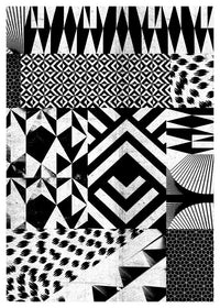 Geometric Segments Black and White Print