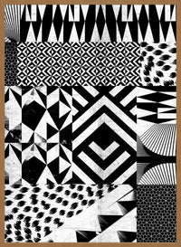 Geometric Segments Black and White Print