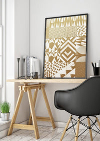 Geometric Segments Gold Print