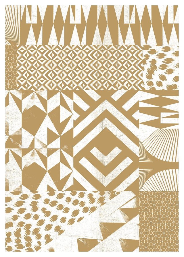 Geometric Segments Gold Print