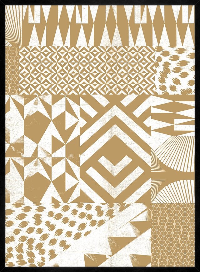 Geometric Segments Gold Print