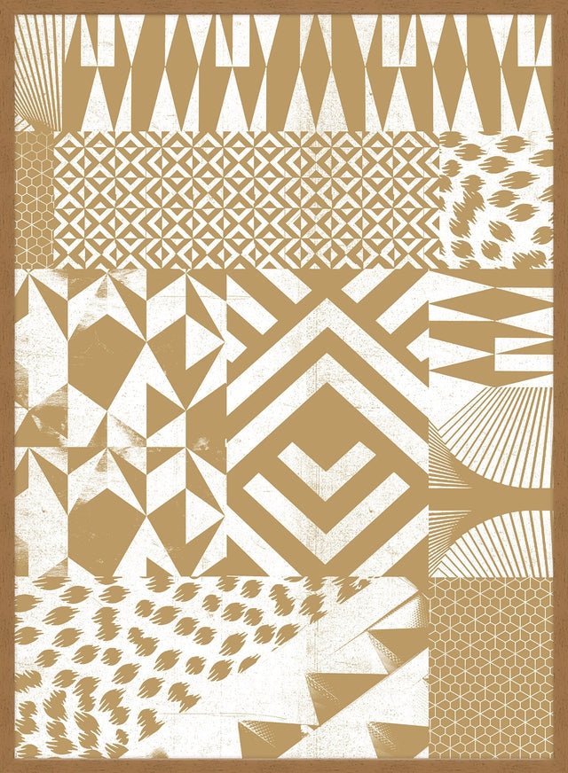 Geometric Segments Gold Print