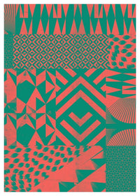 Geometric Segments Pink & Green Print