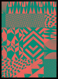 Geometric Segments Pink & Green Print