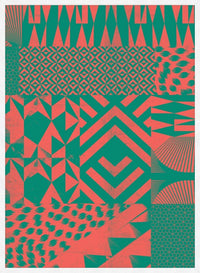 Geometric Segments Pink & Green Print