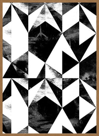 Geometric Triangles Black and White Print
