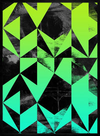 Geometric Triangles Green Print