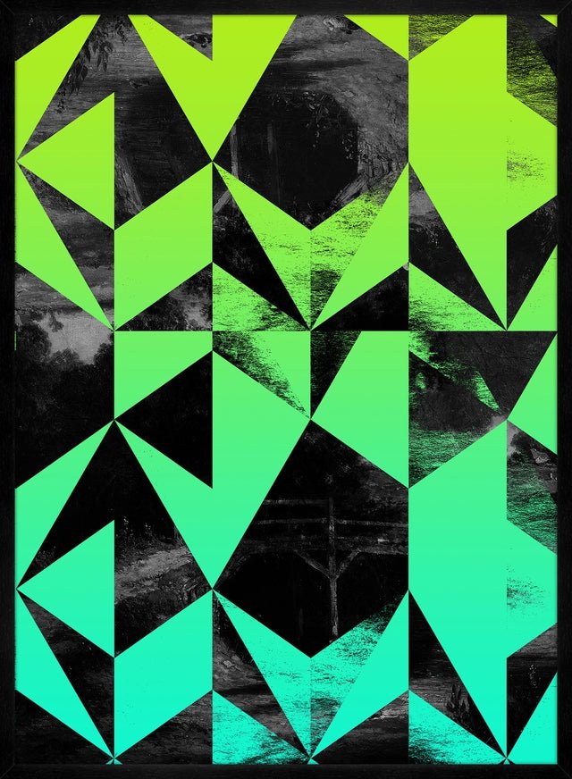 Geometric Triangles Green Print