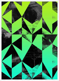 Geometric Triangles Green Print