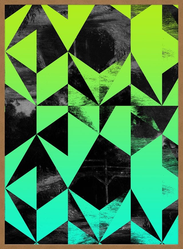 Geometric Triangles Green Print