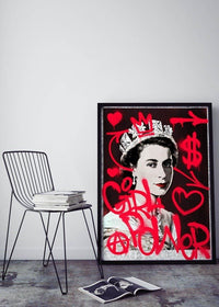 Girl Power Queen Elizabeth Spraypaint Print-InkAndDrop