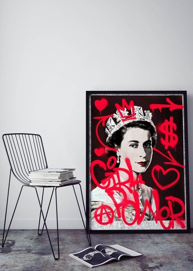 Girl Power Queen Elizabeth Spraypaint Print-InkAndDrop