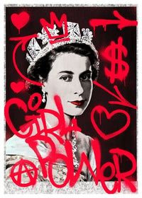 Girl Power Queen Elizabeth Spraypaint Print-InkAndDrop