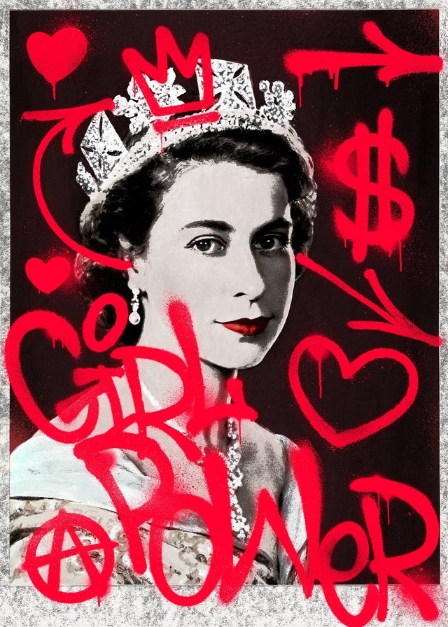 Girl Power Queen Elizabeth Spraypaint Print-InkAndDrop