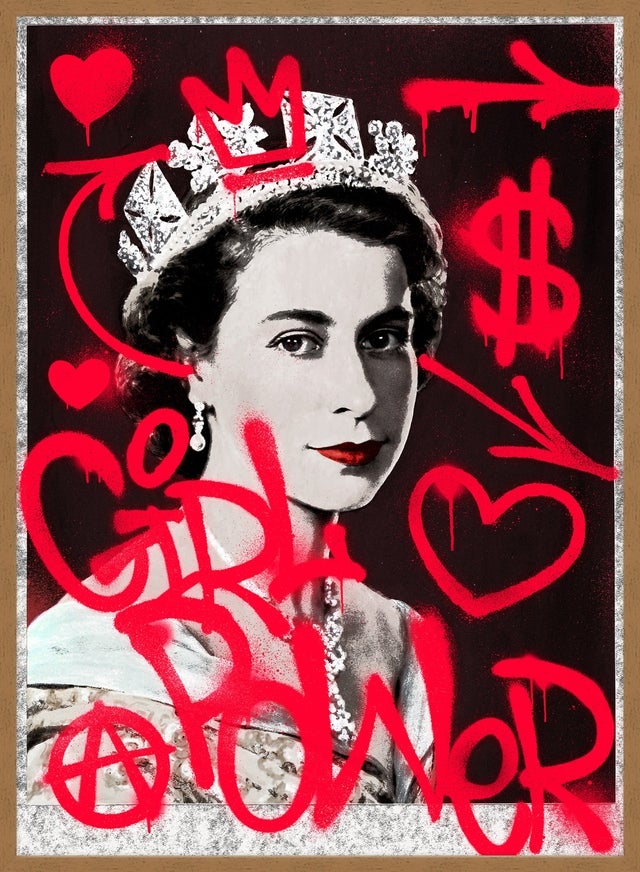 Girl Power Queen Elizabeth Spraypaint Print-InkAndDrop