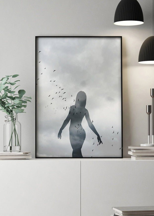 Girl With Birds Print