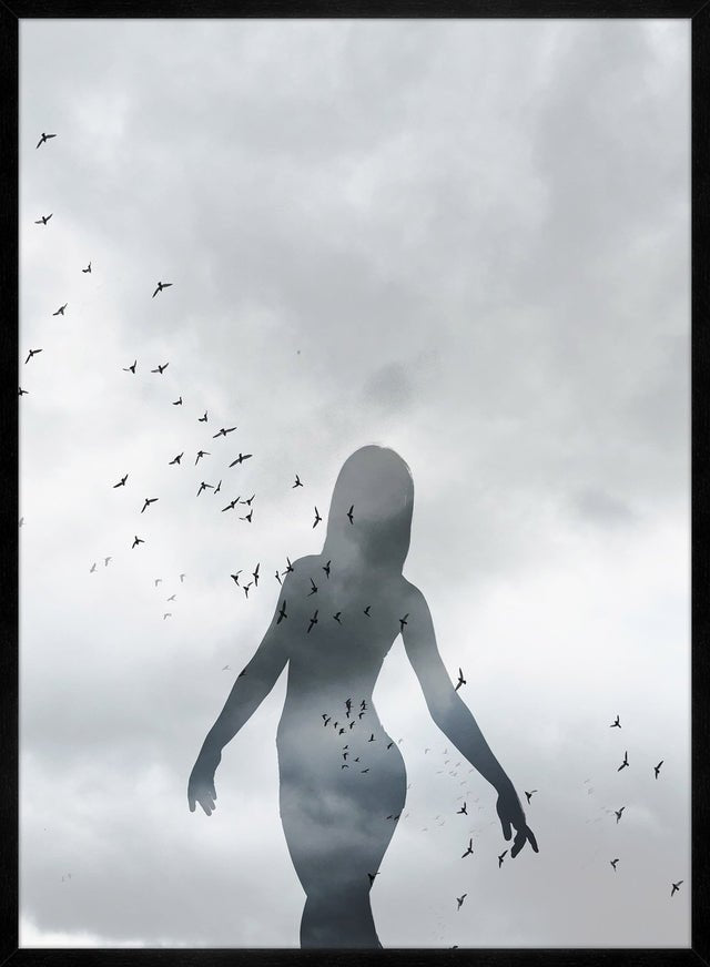 Girl With Birds Print