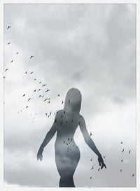 Girl With Birds Print
