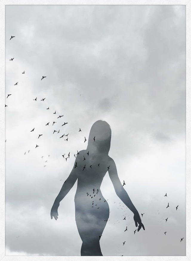 Girl With Birds Print