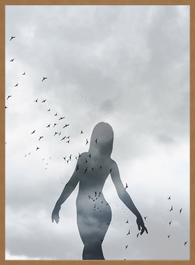Girl With Birds Print